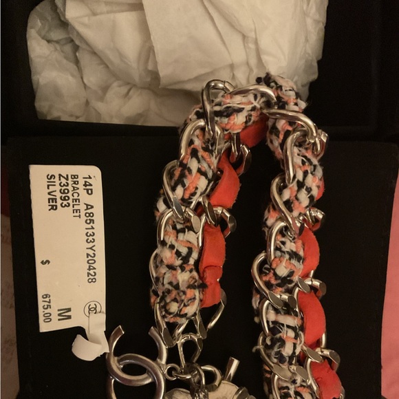 Chanel tweed toggle shamrock bracelet. Brand new. Box, receipt and tags - Picture 2 of 6